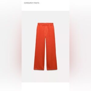 Zara Orange Corduroy Pants